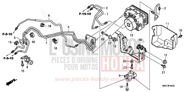 ABS-MODULATOR von CB1100 ABS CANDY GLORY RED-U (R101) von 2013
